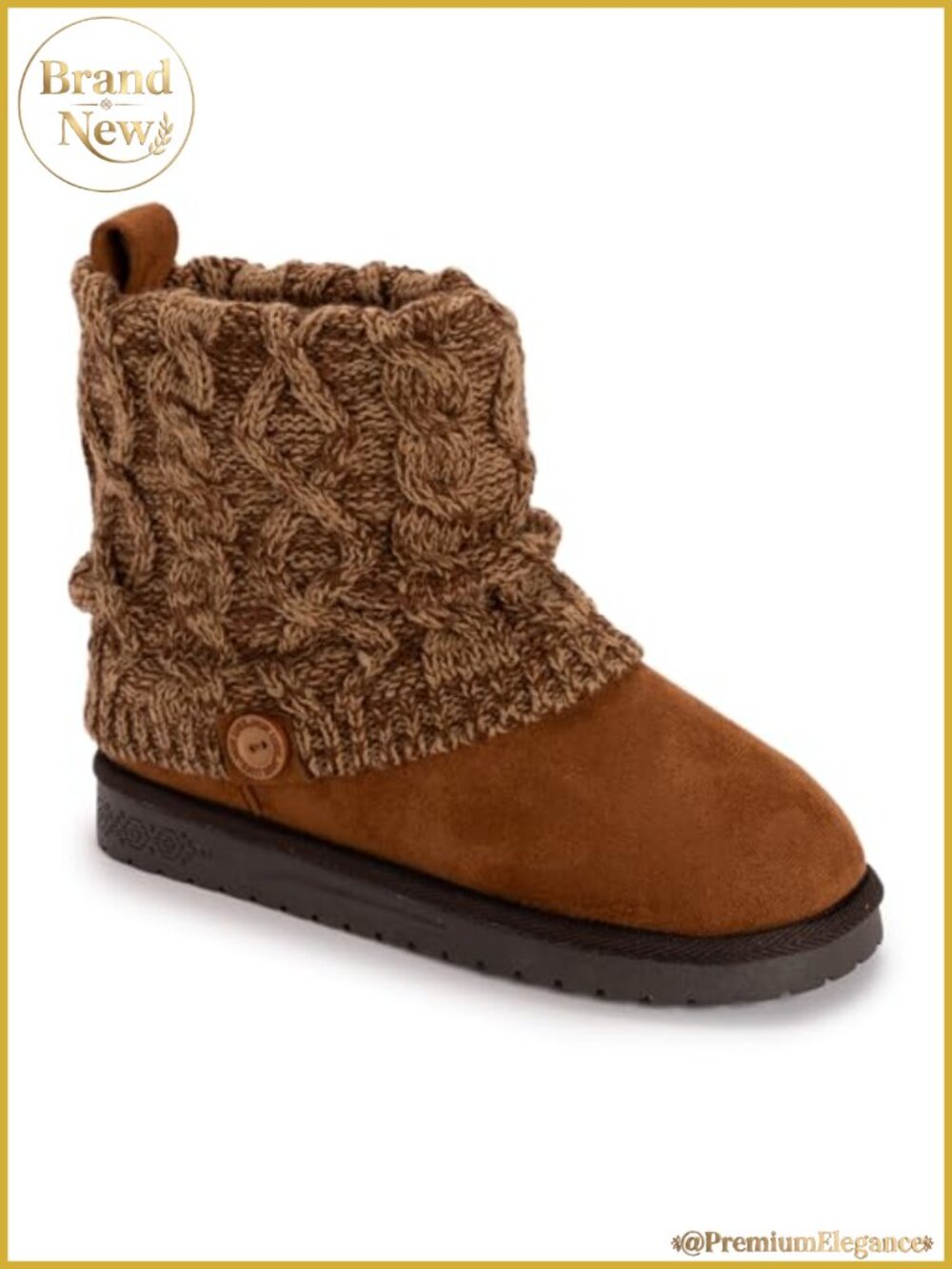 Faux Suede Ankle Boots Pull On Center Back Loop Booties